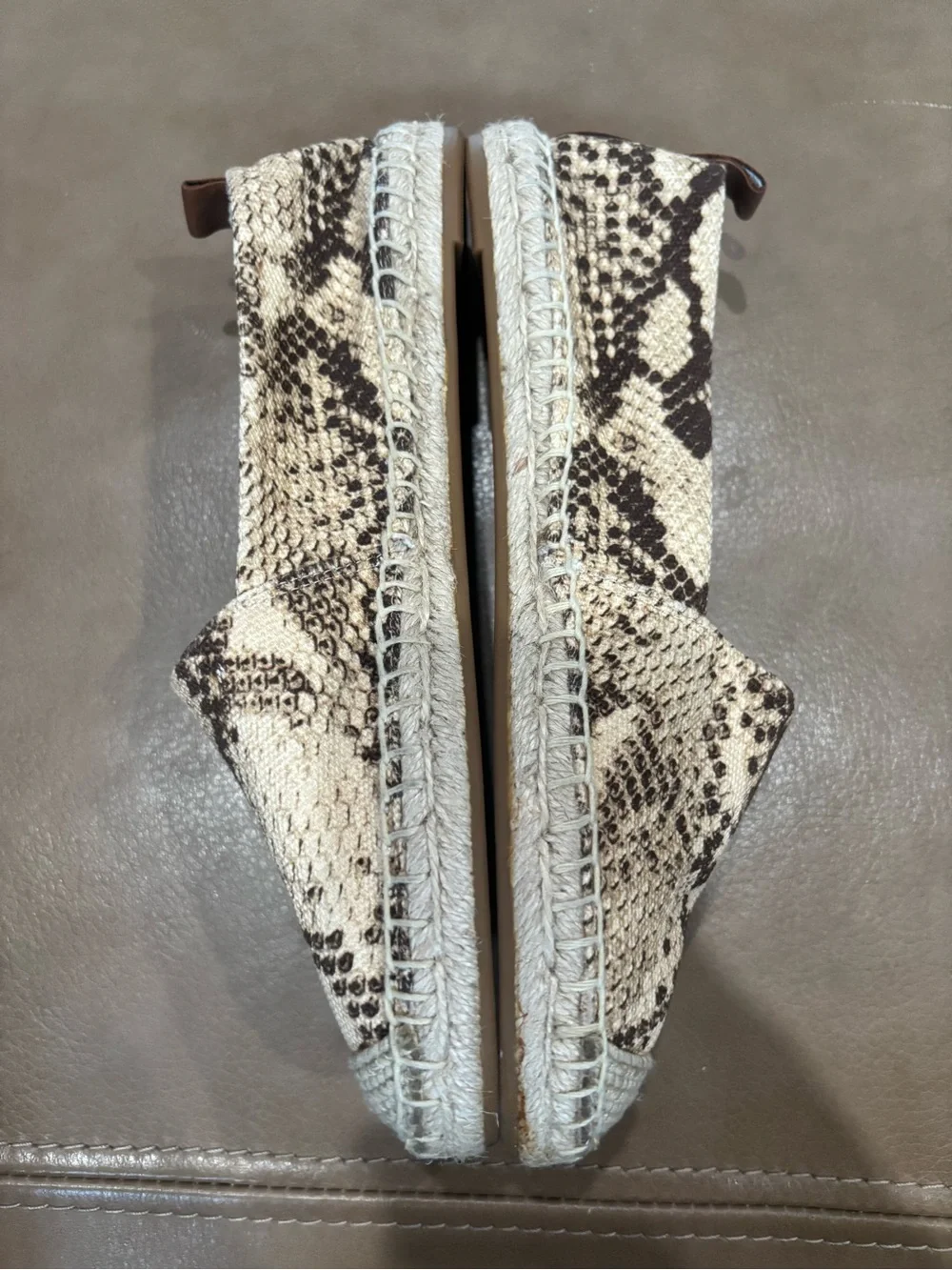 Ralph Lauren Women's Snake-Print Espadrilles in Beige and Brown